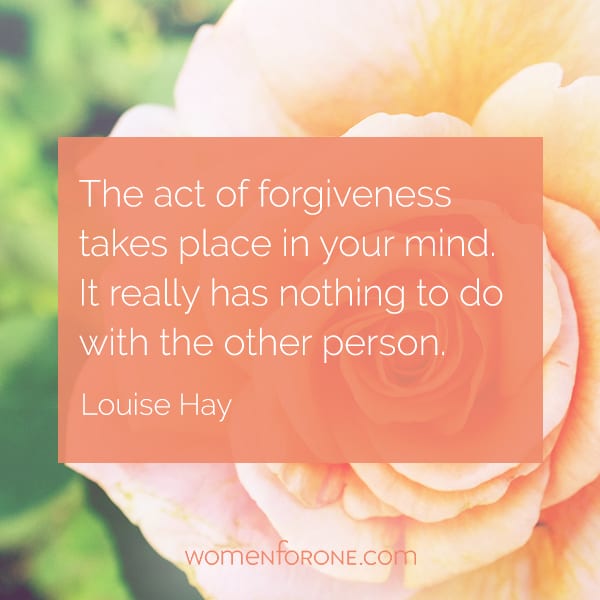 The act of forgiveness takes place in your mind. It really has nothing to do with the other person. - Louise Hay