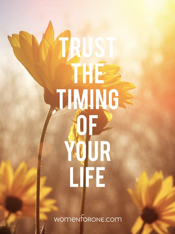 Trust the timing of your life.
