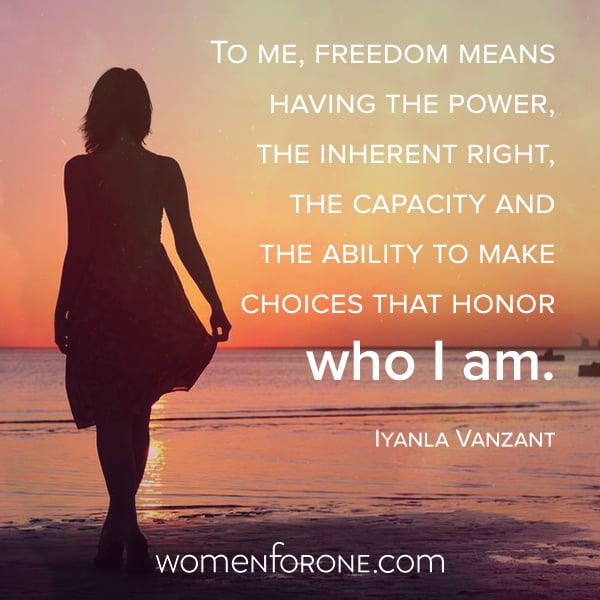 To me, freedom means having the power, the inherent right, the capacity and the ability to make choices that honor who I am. - Iyanla Vanzant